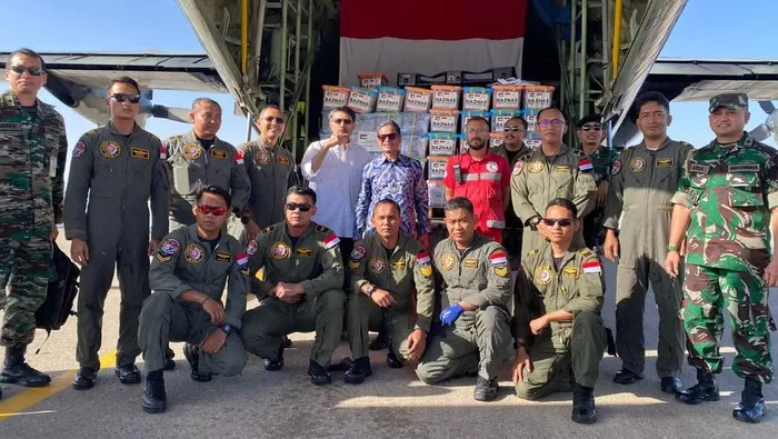 Bantuan kemanusiaan dari RI untuk Palestina, telah tiba di Mesir. Foto: Detik.com