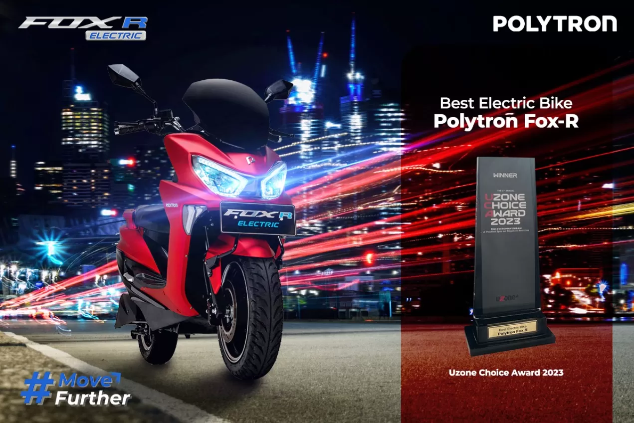 POLYTRON Fox-R dengan gelar Best Electric Bike di Uzone Choice Award 2023.