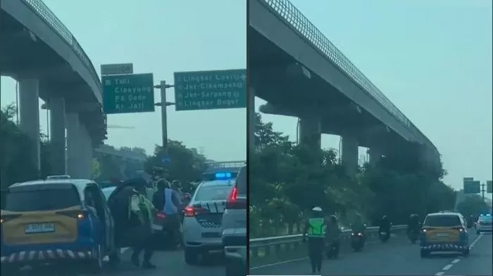 Rombongan Habib Rizieq Shihab masuk tol naik motor. Foto: Detik.com