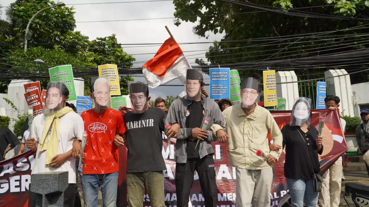 Aksi JIMI simbolkan persatuan usai Pemilu 2024.