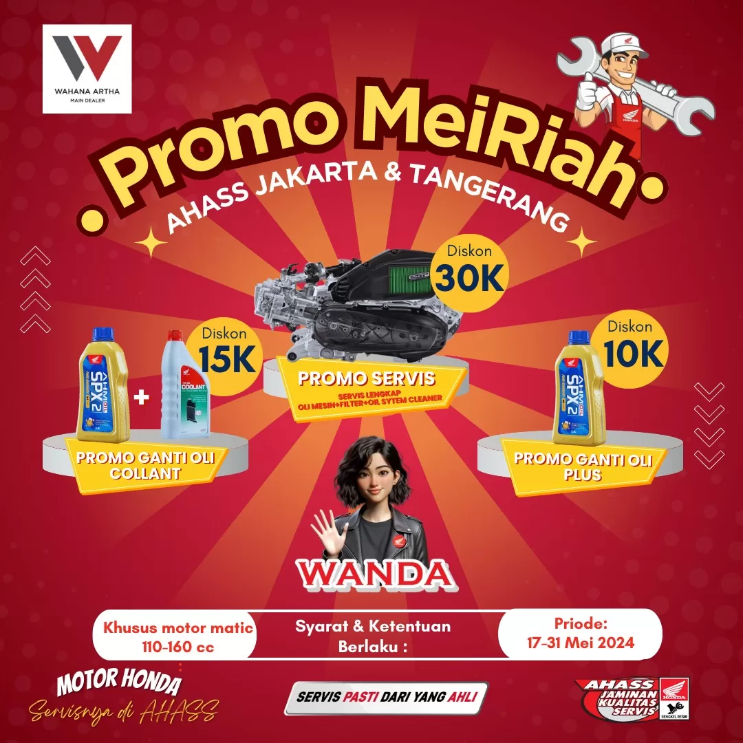 Promo servis motor Honda oleh AHASS.