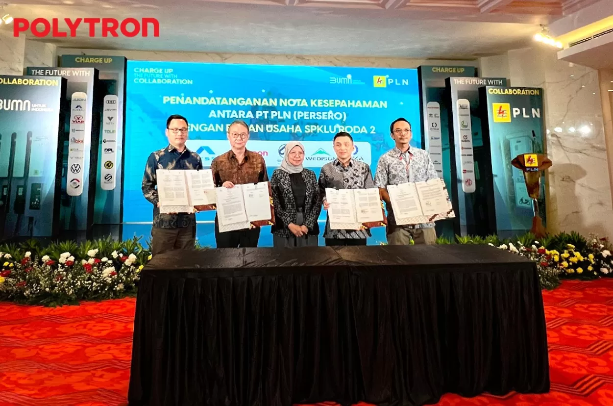 POLYTRON dan PLN teken MoU untuk percepat pengembangan EV di Indonesia.
