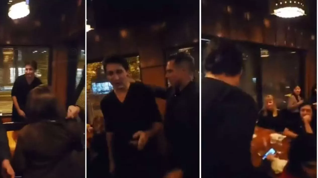 Ketika PM Kanada, Justin Trudeu digeruduk massa pro Palestina di sebuah resto ((Foto: GENMUSLIM.id/dok: Vancouver News))