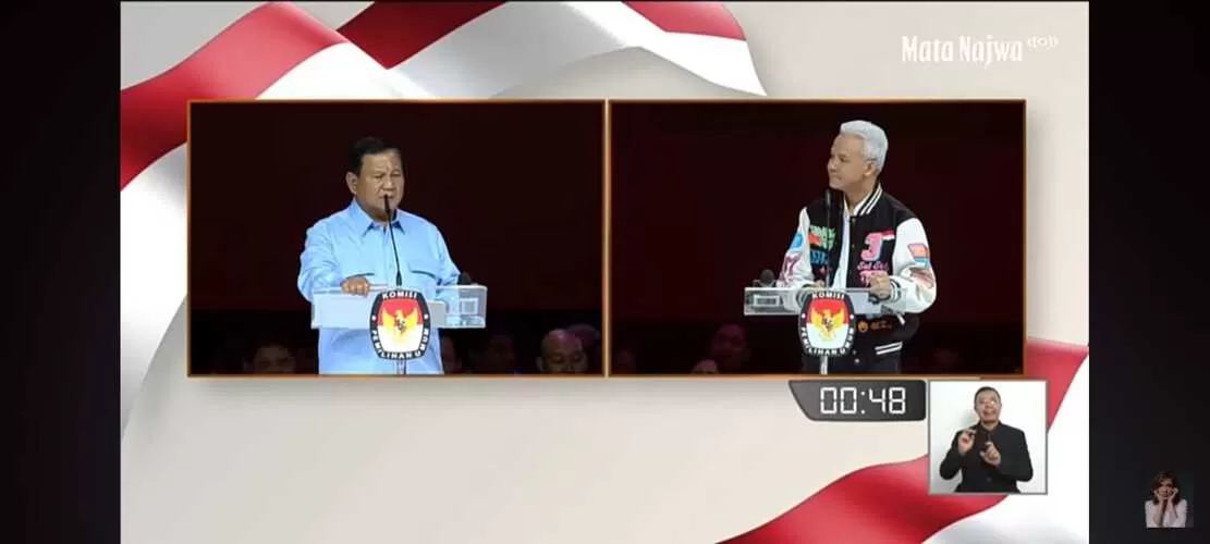 Prabowo vs Ganjar Soal Stunting pada Debat Kelima  (GENMUSLIM.id/dok: YouTube/Mata Najwa)