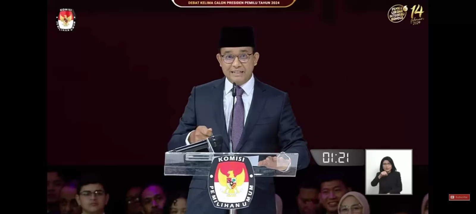 Ilustrasi Debat  Kelima Capres, Anis Baswedan Sebut Kekerasan Pada Perempun, dan begini penjelasan kedudukan  Wanita dalam Islam  ((Genmuslim.id/dok: Tangkap Layar KPU.RI))