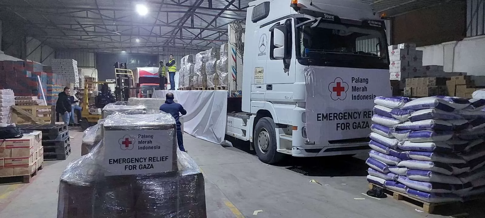 Bantuan untuk pengungsi Palestina yang dikirim ke El-Arish  ((Genmuslim.id/Dok. RRI))