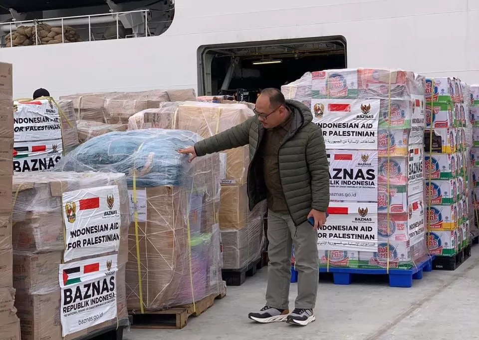 Bantuan Kemanusiaan BAZNAS RI untuk Palestina Tiba di Pelabuhan El Arish, Mesir  (Genmuslim.id/BAZNAS RI)