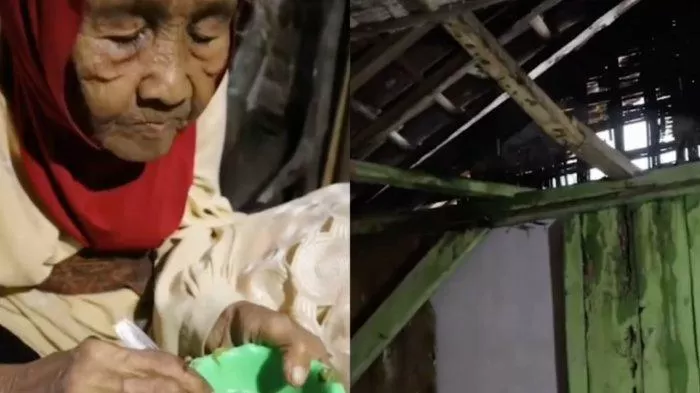 Viral, nenek Nursi seorang nenek paruh baya yang hanya makan rebusan daun singkong setelah 2 hrai tak makan (GENMUSLIM.id/dok: website news.com)