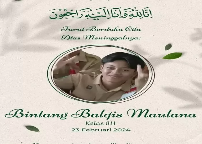 Bintang Balqis Maulana, Santri Kediri Tewas Mengenaskan di Tangan Kawannya Sendiri  (Genmuslim.id/FB MTs Sunan Kalijogo)