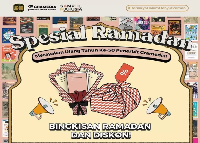 Tebar bingkisan rayakan 50 tahun Penerbit Gramedia    ((GENMUSLIM.id:/dok: Ig @bukugpu))