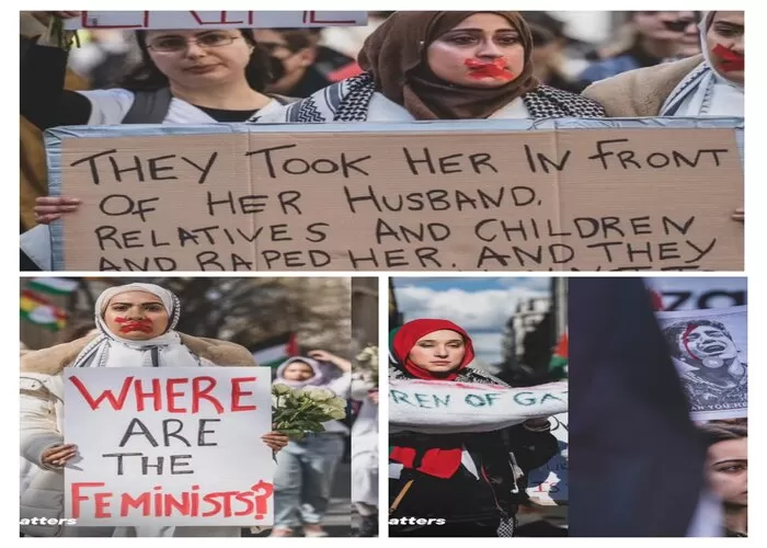 Suasana demo wanita London bela wanita Gaza ((Foto: GENMUSLIM.id/dok: Ig @taubatters))