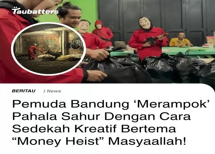 Potret pemuda Bandung berbagi makanan sahur ((Foto: GENMUSLIM.id/dok: Instagram @taubatters))