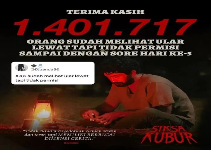 Postingan Update Hari Ke-5 Jumlah Penonton Film Siksa Kubur ((Foto: GENMUSLIM.id/dok: Instagram @jokoanwar))