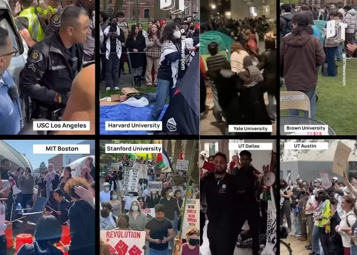 Universitas yang tergabung dalam aksi bela Palestina dari mahasiswa di Amerika (GENMUSLIM.id/dok: Instagram @alhelou.y)