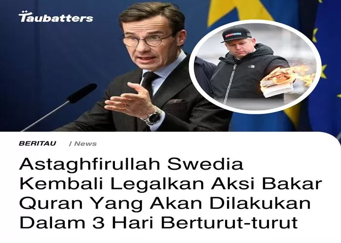 Aksi Swedia bakar Alquran tuai kecaman dari warganet   (Foto: GENMUSLIM.id/dok: Instagram @taubatters)