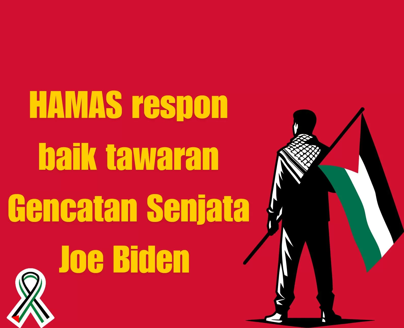 Keterangan: Hamas Sambut positif tawaran tiga fase gencatan senjata oleh Joe Biden (Foto: Genmuslim.id/dok: canva Atma)
