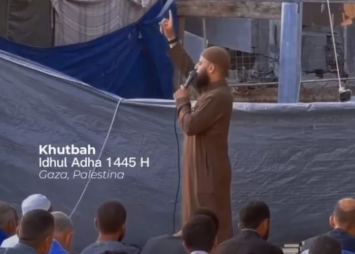 Khutbah Idul Adha di Palestina (foto: GENMUSLIM.id/Dok: Instagram @infospiritofaqsa)