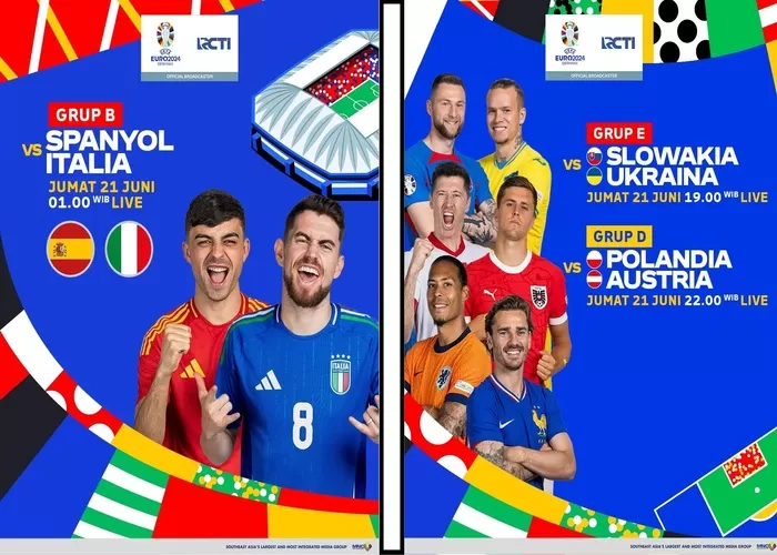 Jadwal TV RCTI, Jumat 21 Juni 2024: Ada Partai Super Big Match UEFA ...