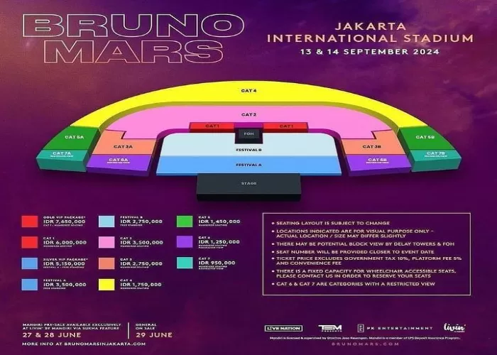 Bagaimana Cara Menukar Tiket Bruno Mars Jakarta dengan Gelang? Ini