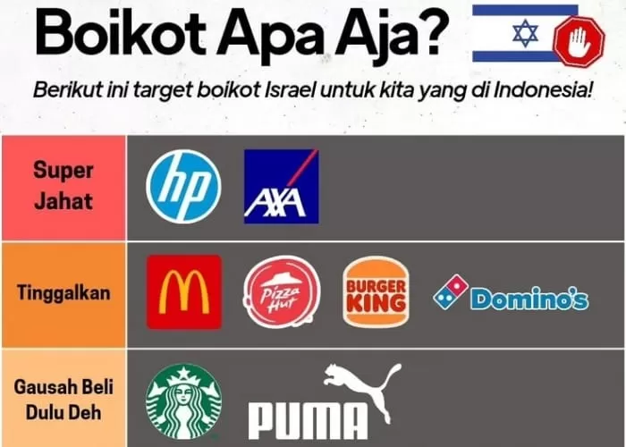 Produk-produk yang termasuk ke dalam aksi boikot di Indonesia (foto: GENMUSLIM.id/Dok: Instagram @greschinov)