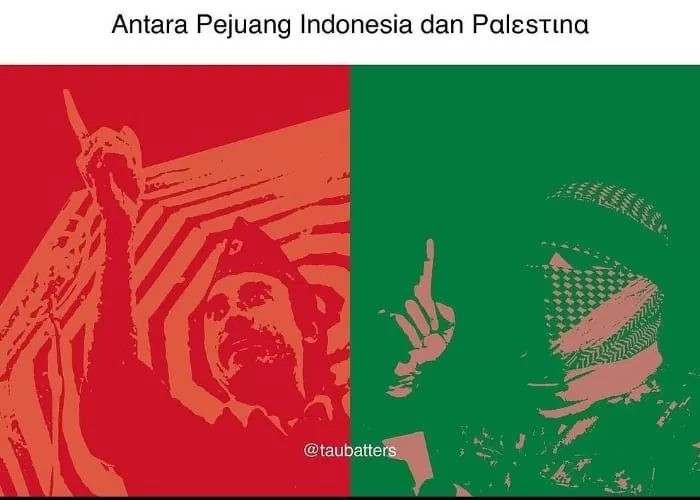 Kemerdekaan Indonesia dan kaitannya dengan rakyat Palestina yang kamu harus tahu. (foto: GENMUSLIM.id/Dok: Instagram @taubatters)