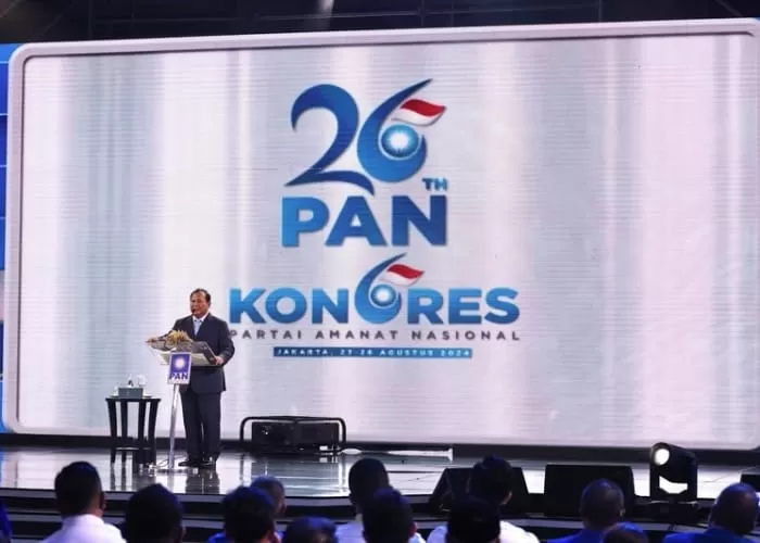 Prabowo menghadiri Penutupan Kongres Ke-6 Partai Amanat Nasional (PAN) dan mengingatkan terkait Pilkada 2024. (foto: GENMUSLIM.id/Dok: PAN)