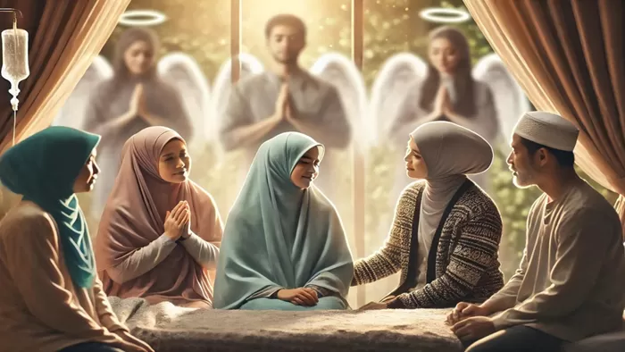 Ternyata menjenguk teman yang sakit bisa mendatangkan pahala yang sangat besar.  ((Foto: GENMUSLIM.id / Dok: Canva Dhany))