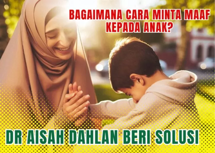 Ayah dan Bunda harus tahu, begini cara minta maaf kepada anak yang tepat menurut Dr Aisah Dahlan. (foto: GENMUSLIM.id/dok. Bing Image Creator @Siti Muafatun)