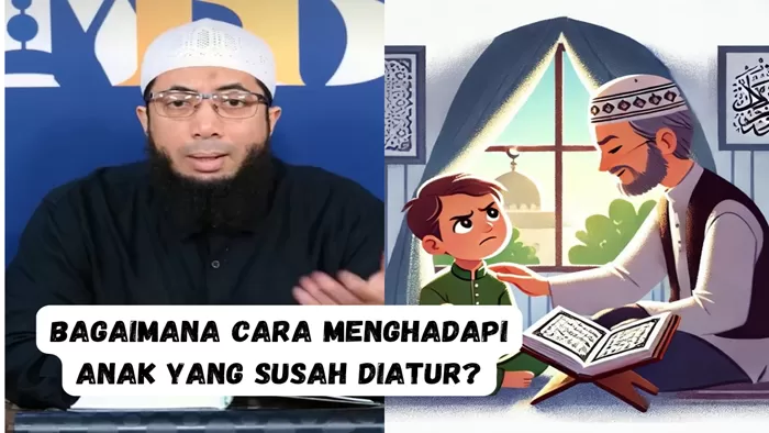 Bagaimana cara menghadapi anak yang susah diatur? Ustadz Khalid Basalamah memberikan kiat berdasarkan sikap Rasulullah dalam mengubah watak para sahabatnya ((Foto: GENMUSLIM.id / Dok: Instagram @khalidbasalamahofficial dan Open AI))