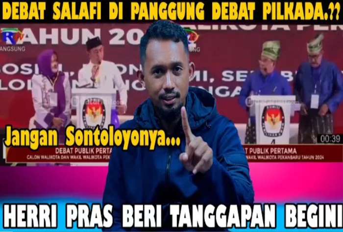 Tanggapan Herri Pras Terhadap Isu yang Diungkit Saat Debat Pilkada 2024 di Pekanbaru (Foto: GENMUSLIM.id/dok: YouTube HERRI PRAS)