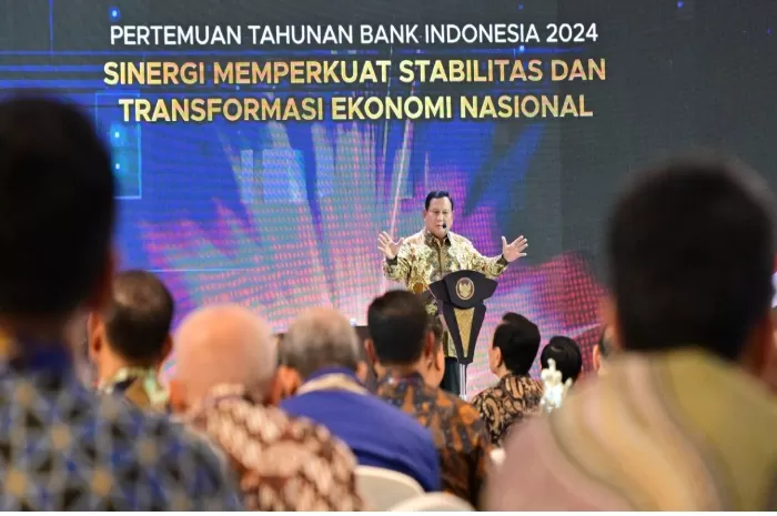 Pidato Presiden Prabowo dalam Pertemuan Tahunan Bank Indonesia pada Jumat, 29 November 2024, di Jakarta (Foto: GENMUSLIM.id/dok: presidenri.go.id)