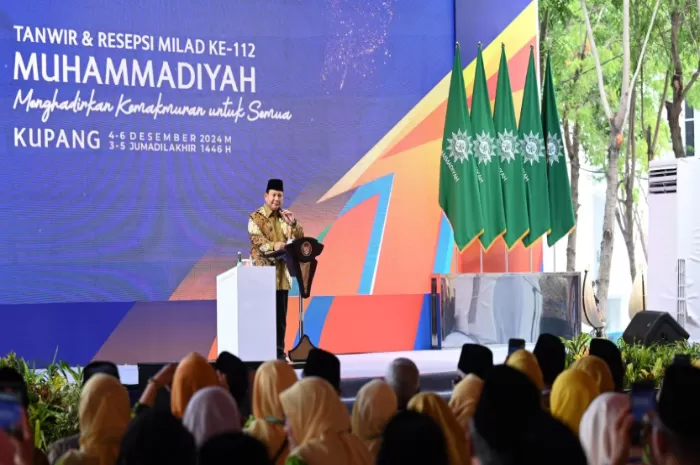 Sambutan Presiden Prabowo dalam acara Sidang Tanwir dan Resepsi Milad ke-112 Muhammadiyah di Kupang, NTT (Foto: GENMUSLIM.id/dok: presidenri.go.id)