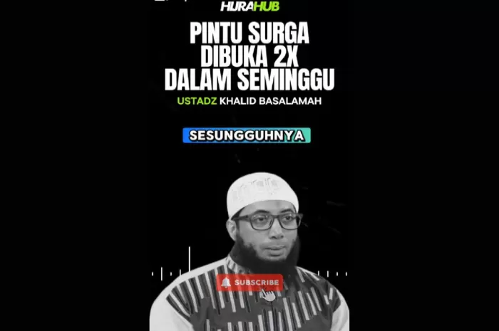Ustadz Khalid Basalamah Mengenai Pintu Surga Dibuka 2 Kali dalam Seminggu (Foto: GENMUSLIM.id/dok: TikTok Hijra Hub)