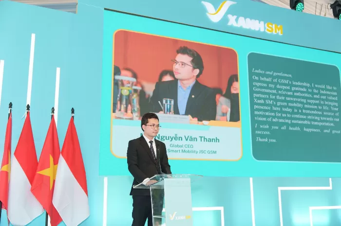 CEO Global GSM, Mr. Nguyen Van Thanh, dalam Momen Ketika Xanh SM Hadirkan Layanan Taksi Listrik (Foto: GENMUSLIM.id/dok: Xanh SM)