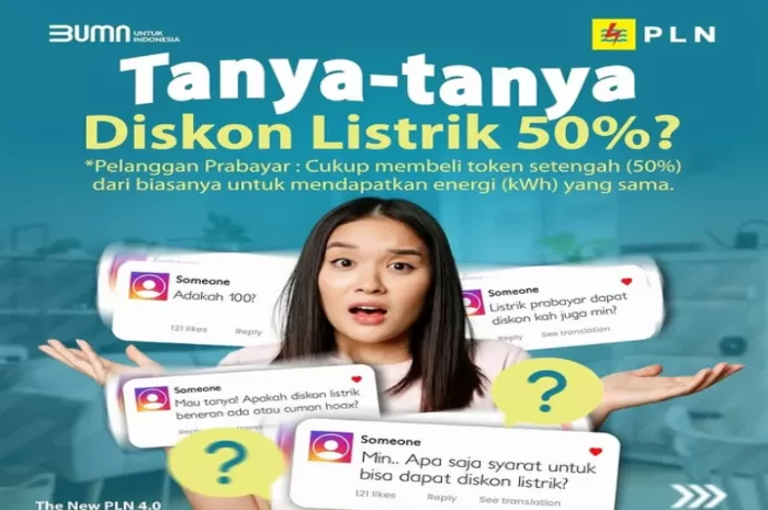 Batas waktu dan jumlah dalam sebulan tarif listrik dengan diskon 50 persen untuk token listrik (Foto: GENMUSLIM.id/dok: Instagram @plnmakassarselatan)
