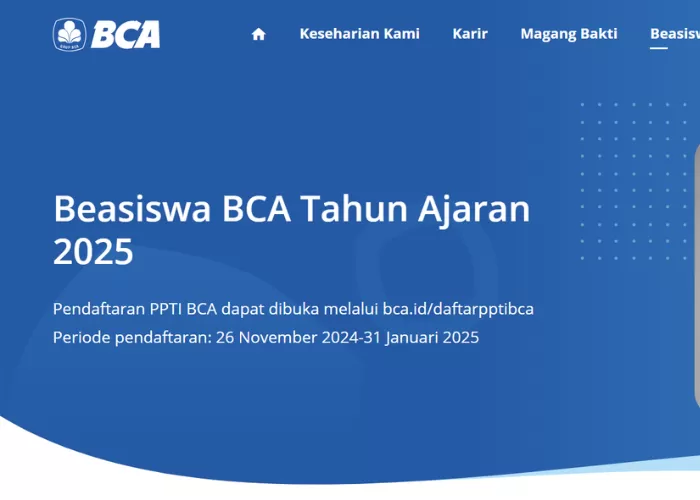 Ilustrasi Beasiswa BCA yang dibuka per TA 2025 (Foto: GENMUSLIM.id/dok: karir.bca.co.id/beasiswa-bca)