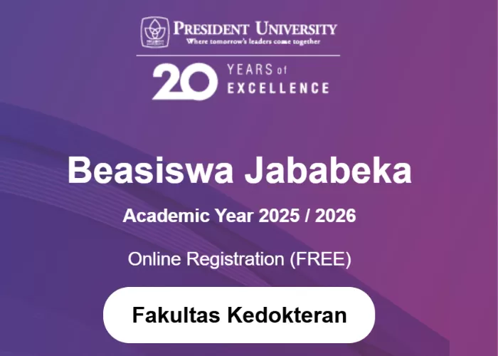 Beasiswa Jababeka dari President University Fakultas Kedokteran hadir untuk membantu calon mahasiswa kendokteran yang terkendala masalah biaya pendidikan (Foto: GENMUSLIM.id/dok: https://presunivcenter.com/reg_med/s0105)