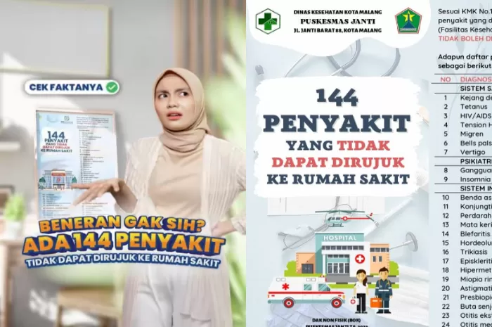 BPJS Kesehatan RI sebut jangan percaya kepada flyer terkait 144 penyakit yang tidak dapat dirujuk ke rumah sakit (Foto: GENMUSLIM.id/dok: TikTok @bpjskesehatan_ri - puskjanti.malangkota.go.id)