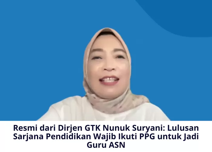 Pernyataan Dirjen GTK, Nunuk Suryani, dengan tegas bahwa lulusan Sarjana Pendidikan tidak lagi cukup untuk menjadi Guru ASN (Foto: GENMUSLIM.id/dok: Instagram @nunuksuryani/Canva/Mitri Sopiatun)