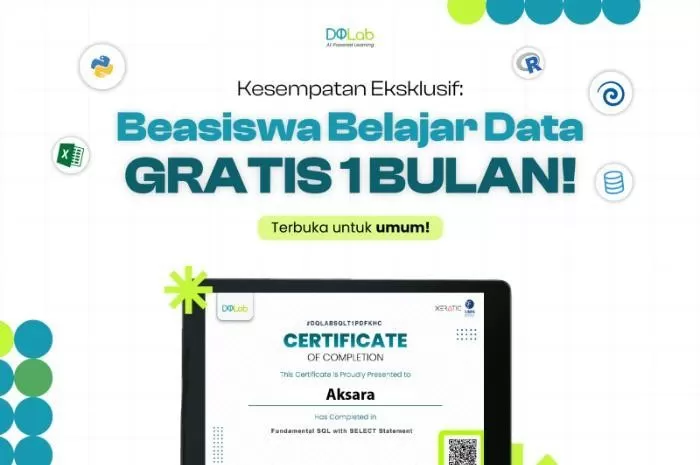 Join Sekarang! Beasiswa Belajar Data Science Gratis 1 Bulan bersama DQLab (Foto: GENMUSLIM.id/dok: DQLab)