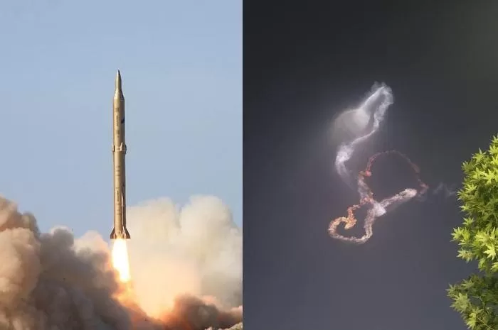 Potret rudal milik Iran, Sejjil yang diluncurkan untuk serangan udara ke Israel, pada Kamis, 19 Juni 2025 (Foto: GENMUSLIM.id/dok: X @atadodelanata)
