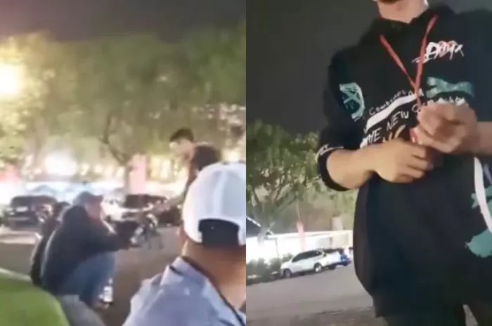 Tangkapan layar seorang pengunjung dimintai tarif duduk di kawasan Air Mancur MMTC Pancing Medan (Foto: GENMUSLIM.id/dok: X @Heraloebss)