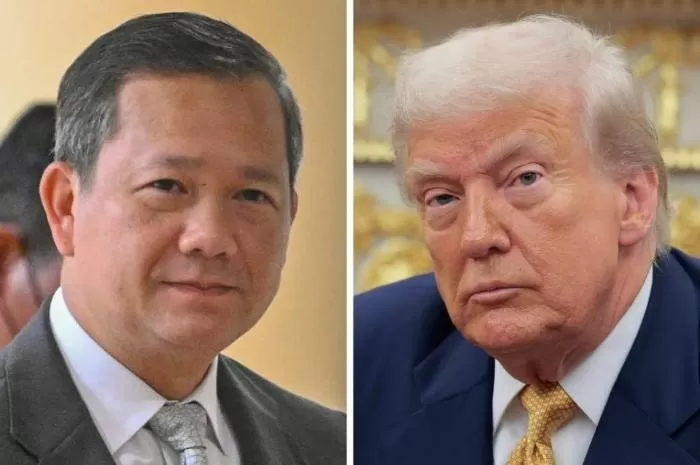 Perdana Menteri (PM) Kamboja, Hun Manet (kiri) dan Presiden AS, Donald Trump (kanan) (Foto: GENMUSLIM.id/dok: Facebook Hun Manet)
