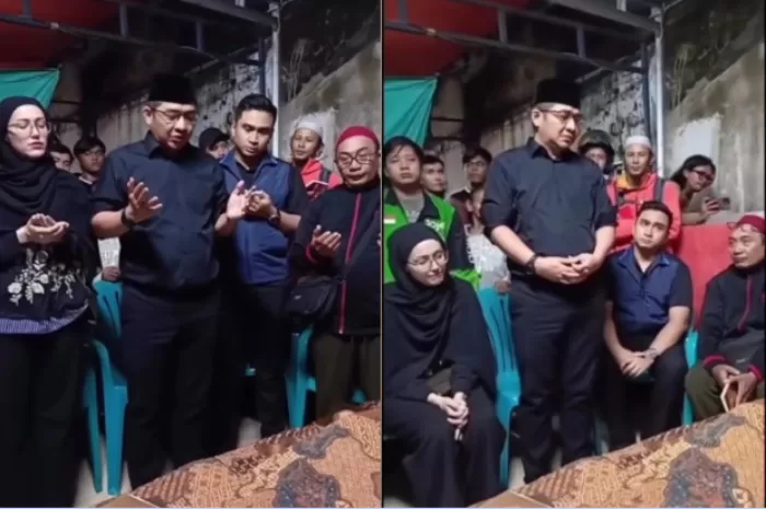 Anggota DPR RI sekaligus musisi, Sigit Purnomo atau Pasha Ungu melayat ke rumah duka driver ojol yang tewas dilindas rantas Brimob (Foto: GENMUSLIM.id/dok: Instagram @adeliapasha)