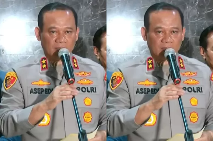 Konferensi pers Kepolisian terkait anggota yang terlibat dalam insiden driver ojol yang dilindas mobil rantis Brimob (Foto: GENMUSLIM.id/dok: YouTube Kompas TV)