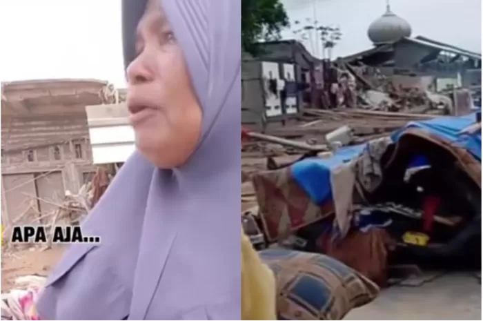 Pengungsi di Aceh Tamiang yang meminta bantuan mukena untuk salat (Foto: GENMUSLIM.id/dok: TikTok @zaits_bf)