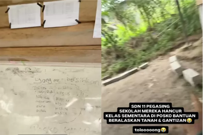 Anak-anak di Aceh Tengah belajar di sekolah darurat  pascabanjir (Foto: GENMUSLIM.id/dok: Instagram @megiirawann)