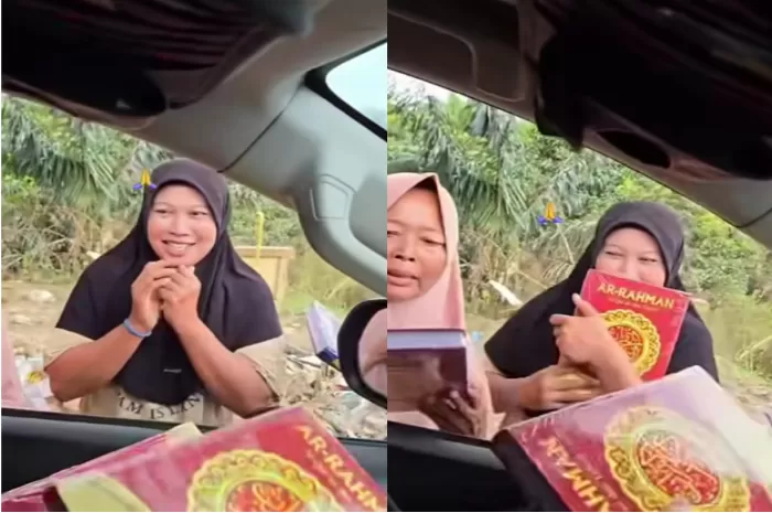 Reaksi bahagia pengungsi di Aceh mendapatkan donasi Alquran (Foto: GENMUSLIM.id/dok: Instagram @ummievinasution)
