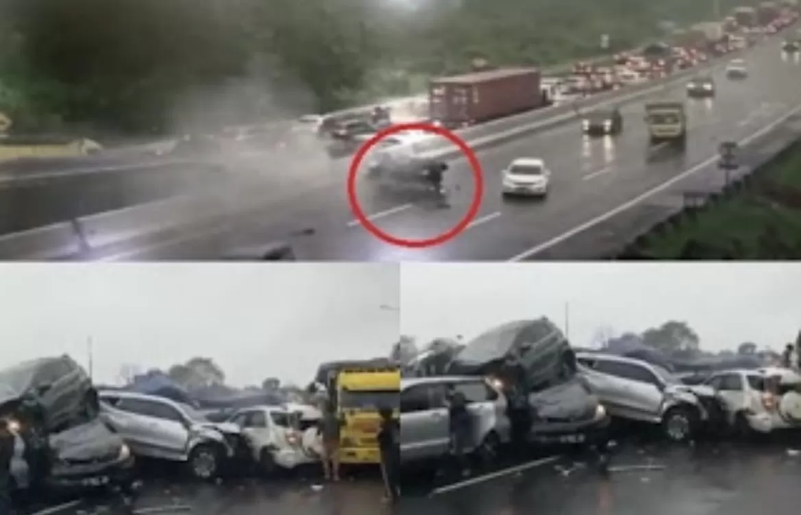 Potret Kecelakaan Lalu Lintas di Tol Cipularang KM 92 Arah Jakarta, pada Senin, 11 November 2024. Simak kisah keluarga korban yang selamat. (Dok. Media Sosial)
