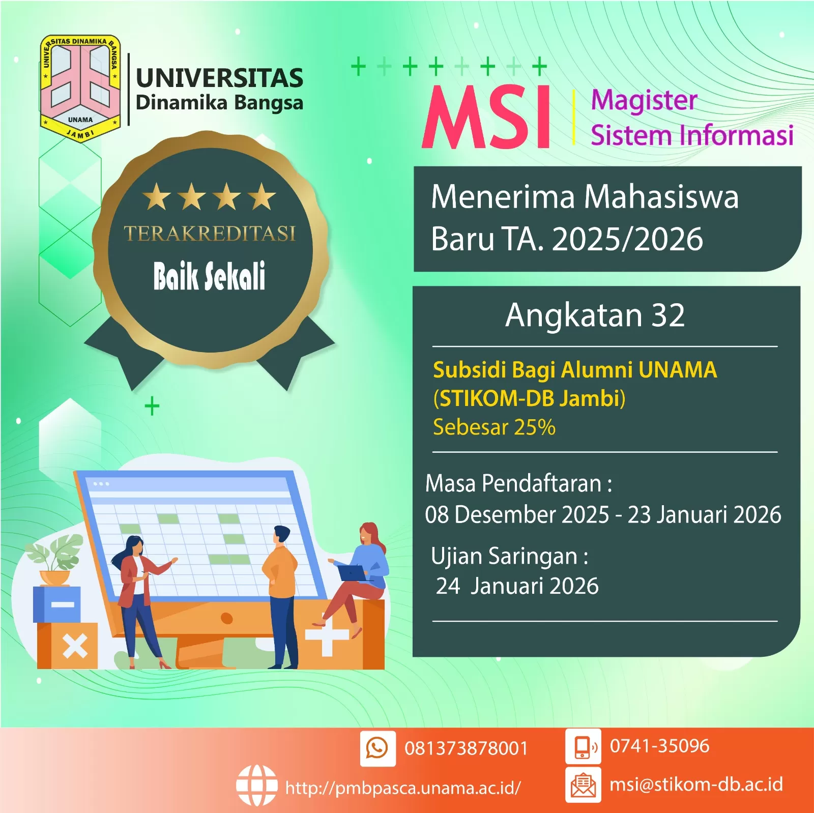 UNAMA Jambi Resmi Buka Penerimaan Mahasiswa S2 Sistem Informasi